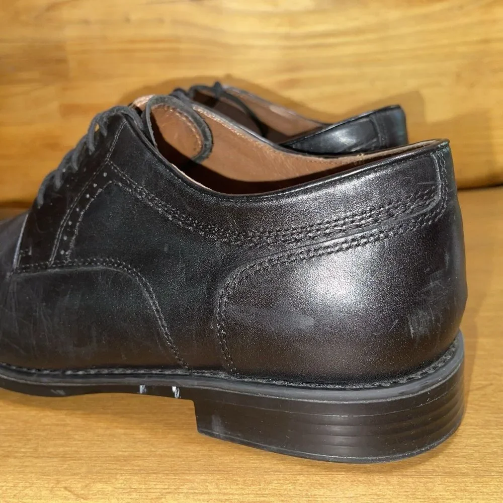 Johnston‎ & Murphy Shoes Men 11 Black Sheepskin Dress Casual Shoes Cap Toe